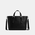 Coach Mens Warner Tote in Pebbled Leather - Black - One Size