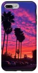 Coque pour iPhone 7 Plus/8 Plus Los Angeles Palmiers Coucher de soleil Palmiers