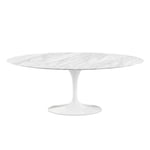 Knoll - Saarinen Oval Table - Matbord, 198 x 121 cm, Vitt underrede, skiva i glansig Statuarietto marmor - Spisebord - Eero Saarinen - Hvit - Metall/Stein