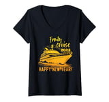 Womens Family Cruise Happy New Year 2025 New Years Eve Party Family V-Neck T-Shirt