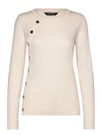 Lauren Ralph Lauren Button-Trim Rib-Knit Cotton-Blend Top Kräm