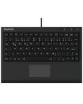 KeySonic extra Mini-Clavier avec Touchpad, Câble USB (2 m), Gamme complète de touches, SoftSkin, ACK-3410 (DE)