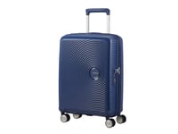 American Tourister Soundbox, Spinner, Blå, Polypropylen (Pp), 4 Hjul, Roterande Hjul, Kombinationslås