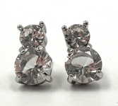 Swarovski 925 Sterling Silver Big Stud Crystal Earrings