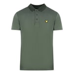 Lyle & Scott Mens Deep Spruce Golf Microstripe Polo Shirt - Green - Size 2XL