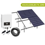 10kW komplett 3-fas solcellanlägg - Markbaserat anlägg, DEYE växelriktare, Alu celler - Rader : 2, Riktning solceller : Stående, Solceller kW : 9,8