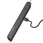 Norwii N75 Pointeur Laser Vert pour Powerpoint, Télécommande de Présentation Longue portée, Présentation sans Fil Rechargeable Compatible avec PowerPoint/Keynote/Google Slides/PDF/MS Word/Prezi