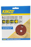 Kinzo 71738 5 Disques Papier abrasif à bois Ø125 mm G120