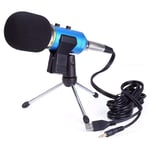 Qiandeng Microphone professionnel microphone USB microphone pour enregistrement vidéo Karaoke Radio Studio microphone pour ordinateur PC, microphone à condensateur réverbérant, lecteur de carte son li