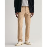 Gant Mens Slim Fit Twill Chinos - Beige - Size 34W/34L