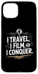 Coque pour iPhone 15 Plus I Travel I Film I Conquer Funny Vlogging Devise