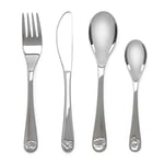 Zilverstad 6834070 Children's Cutlery 4-Pieces Farm Animals S/S, Stainless Steel