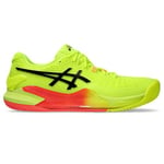 Asics Men's Gel-Resolution 9 Clay Sneaker, Safety Yellow Black, 10.5 UK