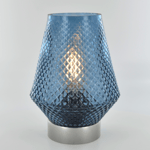 Moroccan Style Blue Glass Lantern Battery Powered Lantern Home Decor