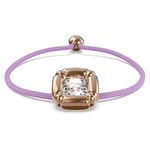 Swarovski Bracelet Dulcis femme, cristal taillé avec précision, coussiné sur une monture rose gold brillante moulée avec cordon violet