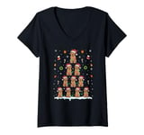 Womens Labrador Dog Xmas Tree Lights for Men Women Labrador Dog V-Neck T-Shirt