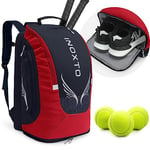 INOXTO Sacs de Tennis de 40 l pour Homme et Femme, Grand Sac à Dos de Tennis pour 2 Raquettes de Tennis, imperméable et Respirant, Sac de Pickleball avec Rangement indépendant pour Chaussures pour