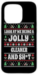 Coque pour iPhone 15 Pro Funny Cleaner Ugly Christmas Design Christmas Theme