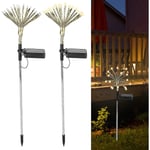 2st Solar Garden Light Solar Firework Light Vattentätt Soldrivet dekorativt ljus Ljust Led Utomhus Fairy Twinkle Light För gångväg Pathway Pat