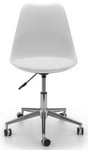 Erika White Faux Leather Office Chair