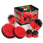 Cleaning Supplies - Drill Brush - The Ultimate Stiff Bristle Cleaning Attachment Kit - Outdoor - Fire Pit - Fountain - Scrub Brush - Garden - Patio - Grout Cleaner - Concrete - Marble - Headstones