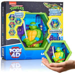 WOW! PODS - 4D Ninja Turtles Leonardo, figurine unique à collectionner à tête branlante qui éclate de leur monde dans le vôtre, décoration murale ou étagère, jouets et cadeaux des tortues ninja, série