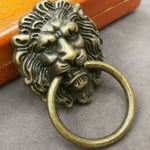 Convenient Furniture Bronze Knob Ring Drawer Pull Handle Lion Head Antique