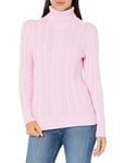 Amazon Essentials Pull Col Roulé En Maille Torsadée Style Irlandais (Grandes Tailles Disponibles) Femme, Rose Clair, 6XL Grande taille