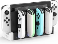 Usb Chargeur Compatible Avec Joy Con Pour Switch & Oled Model, Support De Station De Charge Pour Manettes Avec Led Indicateur - Blanc