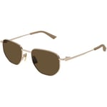 Lunettes de soleil Bottega Veneta  BV1301S Lunettes de soleil, Or/Marron, 50 mm