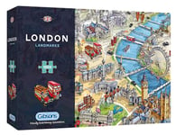 London Landmarks | 1000 Piece Jigsaw Puzzle | London Map Puzzle | Sustainable Puzzle for Adults | Premium 100% Recycled Board | Great Gift for Adults | Gibsons Games