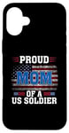 Coque pour iPhone 16 Plus Veteran American USA Flag Patriot Proud Mom Of A US Soldier