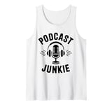 Podcast Junkie Mic Headphones Retro Podcast Lover Tank Top