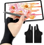 Lot De 2 Gants De Dessin Numérique pour Tablette De Dessin Graphique Gants d'artiste À Deux Doigts pour Main Droite Et Main Gauche Gants d'art Numérique pour Tablette À Dessin Croquis en Papier