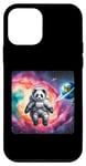 Coque pour iPhone 12 mini Astronaute Panda flottant dans l'espace avec nébuleuse. Suit Planet
