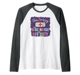 Funny I'm Sorry NICE NURSE OFF DUTY On Vacation CNA ER NP Raglan Baseball Tee