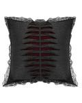 Punk Rave Gothic Home Eternal Flame Filled Cushion - Black & Red