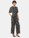 Whistles Edina Bamboo Shoots Jumpsuit, Black/White