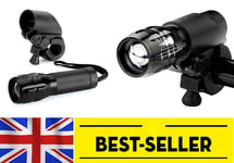 Front zoom flash light set - bright torch lamp white led lights bike aluminium