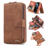 Apple iPhone 12 Pro Max Deluxe Zipper Case Brown