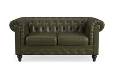 Chesterfield Lyx 2-seter Sofa - Mørkegrønn PU 2 seter sofa Grønn