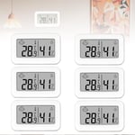 Lot De 6 Mini Hygromètres-Thermomètre D'Intérieur-Humidimètre Intérieur-Mini Thermomètre Numérique Lcd Avec Indicateur Smiley-Thermomètre Hygromètre-Pour Chambre De Bébé, Bureau, Serre,