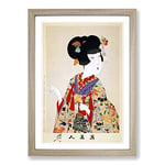 Big Box Art Toyohara Chikanobu Japanese Oriental True Beauty Framed Wall Art Picture Print Ready to Hang, Oak A2 (62 x 45 cm)