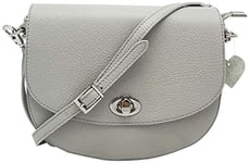 Puccio Pucci Women's TRLBC100078 Leather Bag, Light Gray, 23x15x7