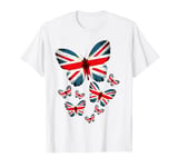 Union Jack Flag Butterfly For Kids & UK British Expats T-Shirt