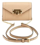 Michael Kors Beige Crossbody Bag Small  Leather Kinsley Shoulder Belt Bisque