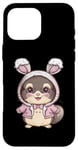 Coque pour iPhone 16 Pro Max Chinchila kawaii avec tenue de lapin