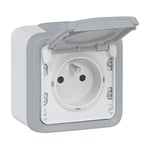 Legrand - Prise de courant et volet de protection IP55 Plexo complet apparent - Gris