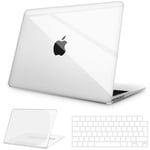 NPUOLS Coque Compatible avec MacBook Air 13,6" 2024 2022 Modèle A2681 A3113 M3 M2, Etui Housse Coque de Protection Rigide Anti-jaunissement en Plastique Crystal + Clavier Ultra Mince en TPU Version EU