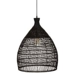 Lampe Suspension en Rotin "Léa" 62cm Noir